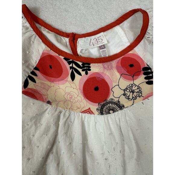 Matilda Jane 435 Girls Snow Angel Top Sz 14 Make Believe White Red Floral Tween - Picture 5 of 9